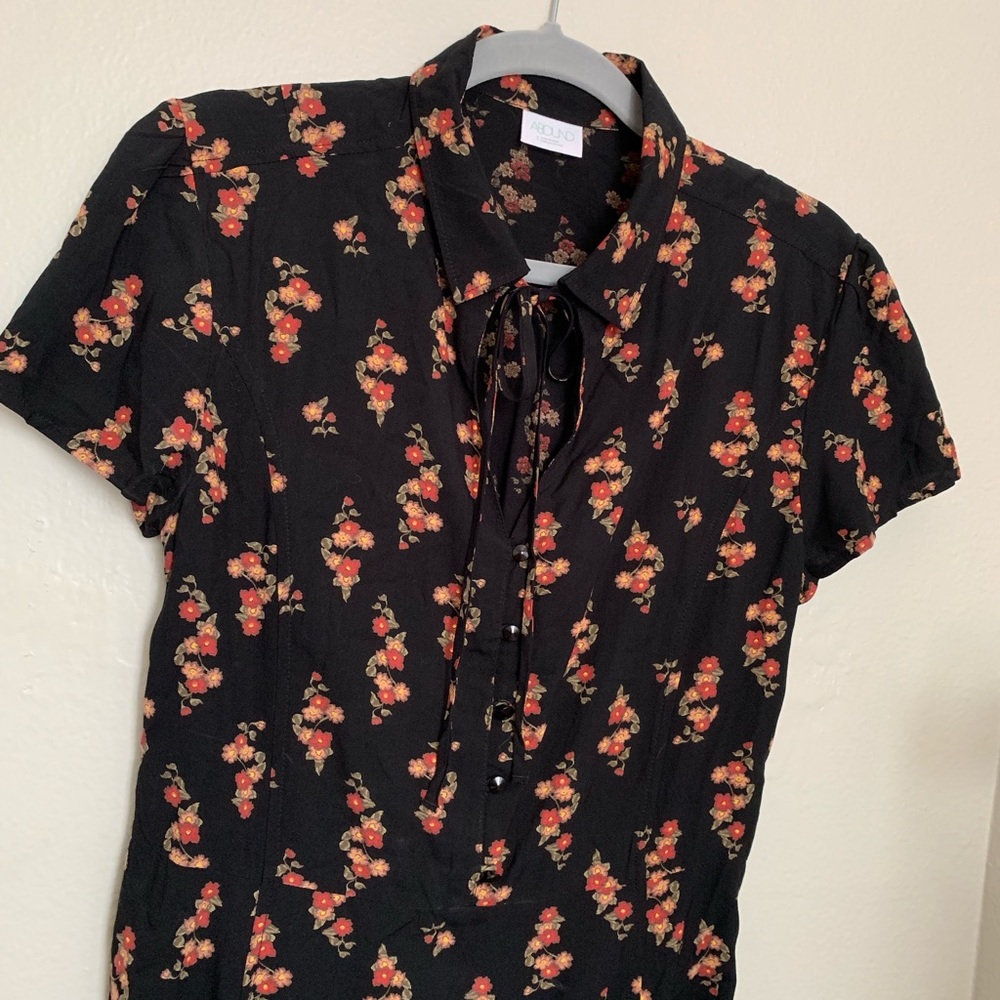 Long black floral dress